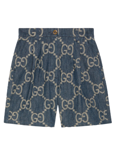 Shorts Gucci Jumbo GG Denim Shorts Mørkeblå | 678807 XDBVD 4384