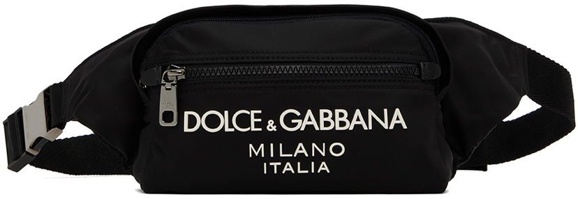 Taljetaske Dolce & Gabbana Black Rubberized Pouch Sort | BM2218AG182