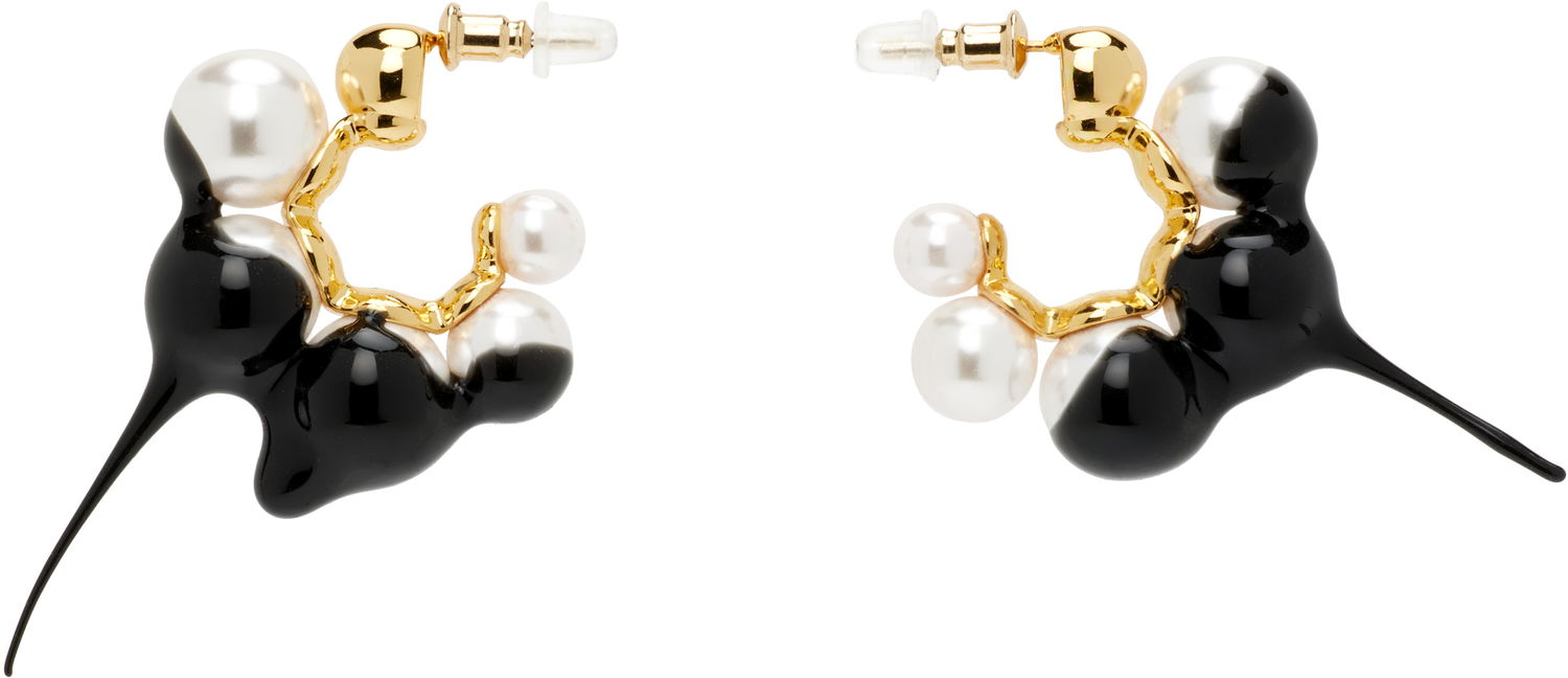 Øreringe Ottolinger Ottolinger Dipped Pearl Mini Hoop Earrings Metalisk | 125-902825-02, 0