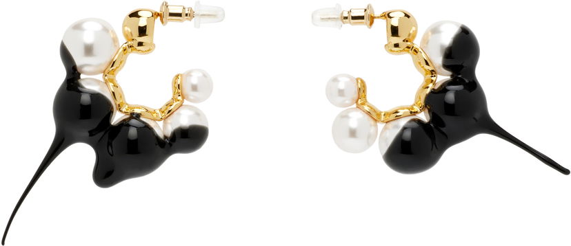 Øreringe Ottolinger Ottolinger Dipped Pearl Mini Hoop Earrings Hvid | 125-902825-02