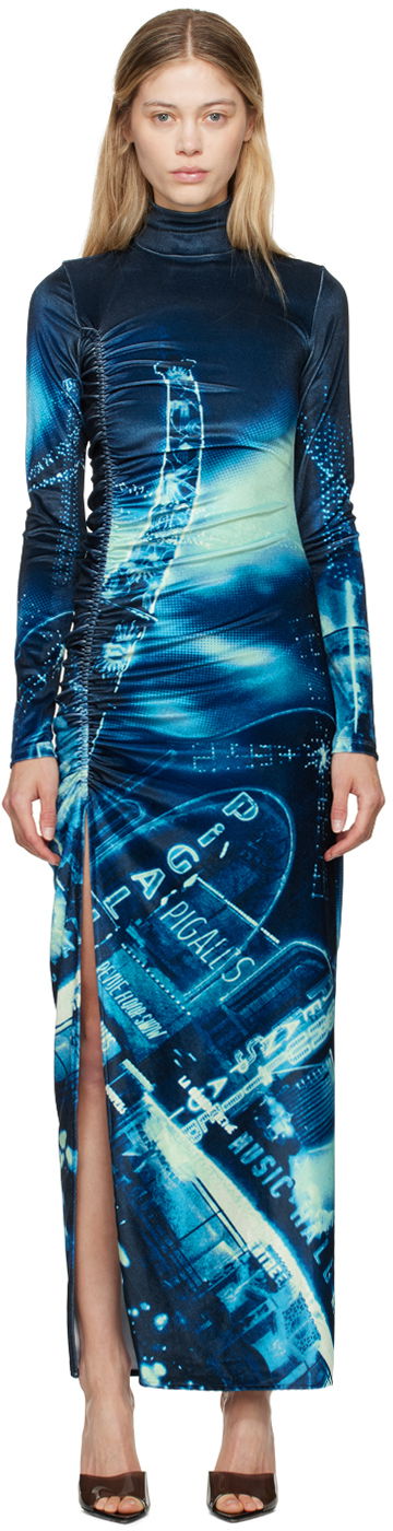 Kjole Jean Paul Gaultier Gaultier Velvet Maxi Dress Blå | 24/30-F-RO257-J554-59560100