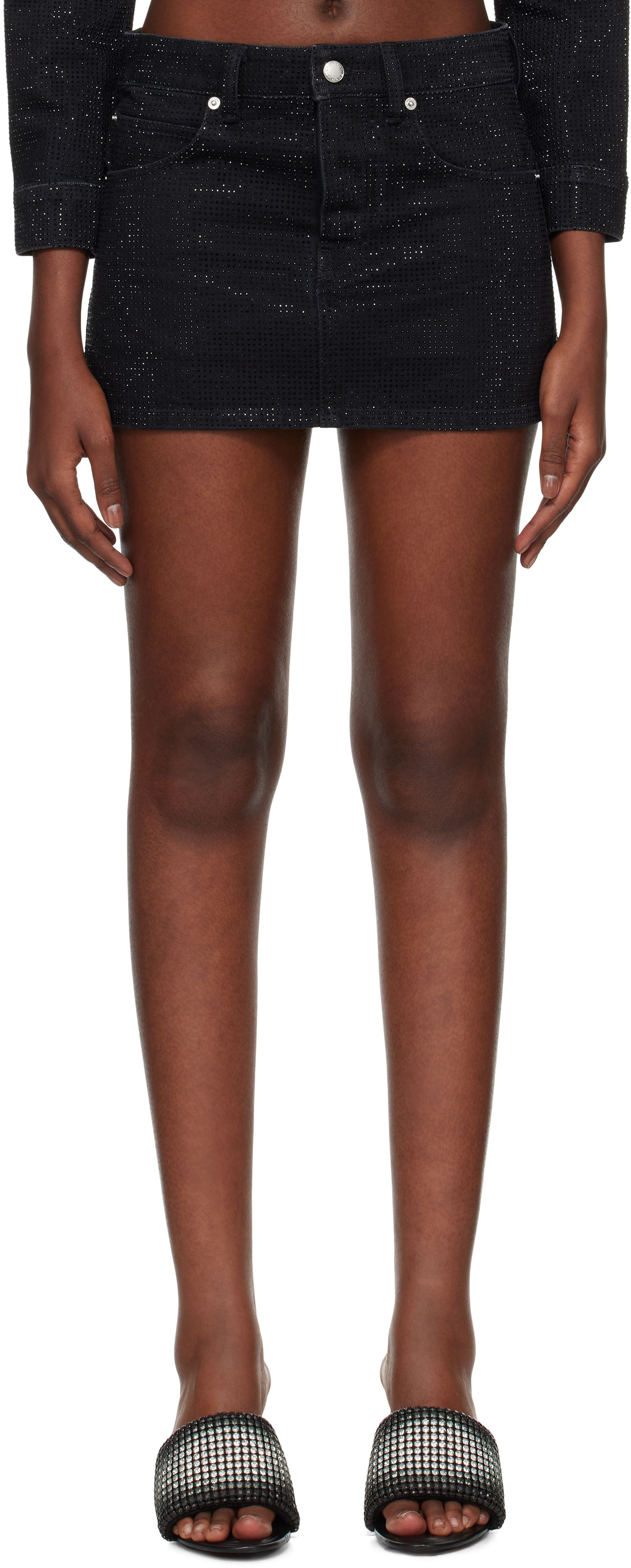 Nederdel Alexander Wang Denim Mini Skirt Sort | 1WC4245432, 0