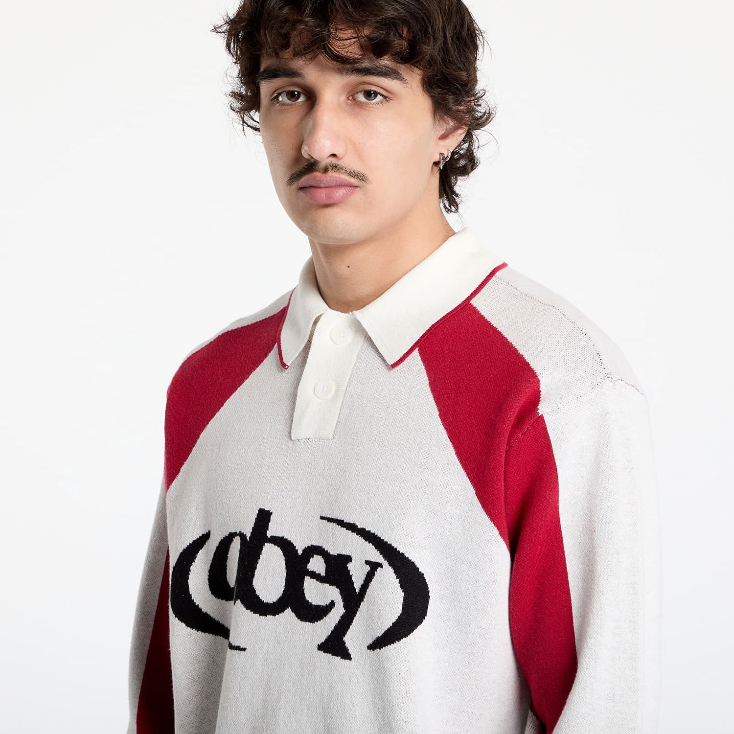 Sweater OBEY OBEY Soccer Polo Sweater Hvid | 151000100-WTM, 1
