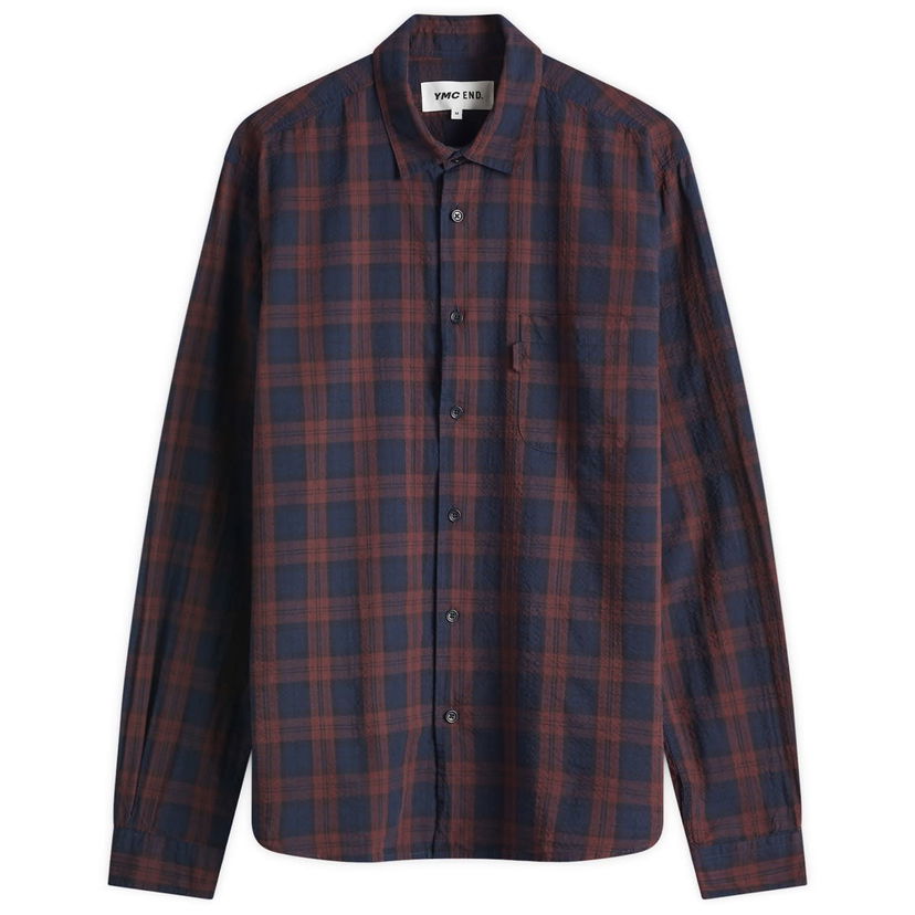 Skjorte YMC YMC Curtis Plaid Shirt Rød | END-YMCCSSP-PLM
