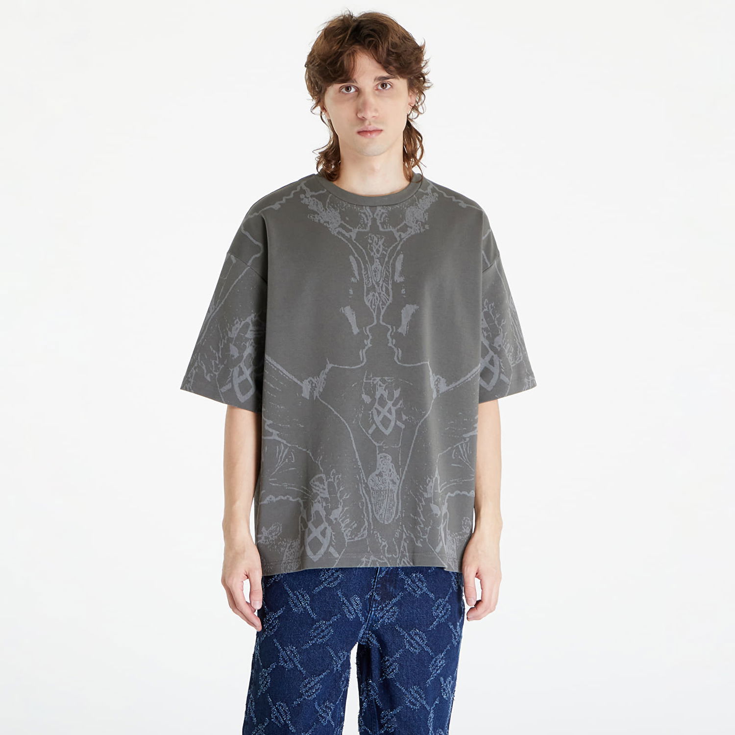 T-shirt DAILY PAPER Secret Rhythm Oversized Short Sleeve T-Shirt Grå | 2411129, 0