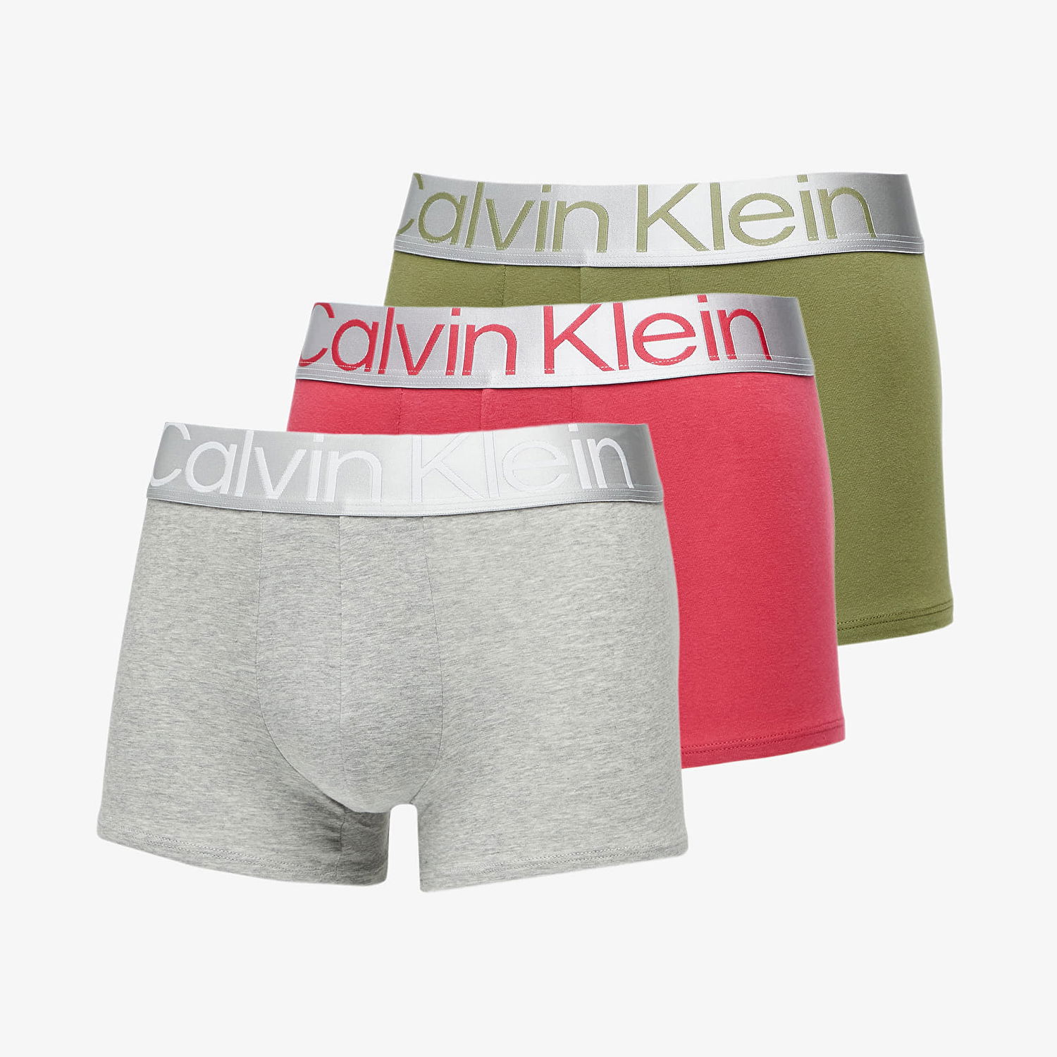 Boksere CALVIN KLEIN Boxerky Reconsidered Steel Cotton Trunk 3-Pack Různobarevný Flerfarvet | NB3130A GHM, 0
