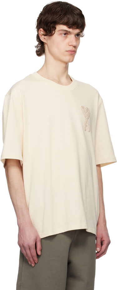 T-shirt AMI AMI Paris Ami de Coeur Patch T-Shirt Beige | HTS055.726, 1
