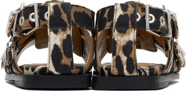Kjole GANNI GANNI Buckle Strap Denim Sandals Beige | S2936, 1