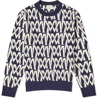 Sweater Moncler Monogram Crew Knit Navy Mørkeblå | 9C000-04-M1113-P70, 1