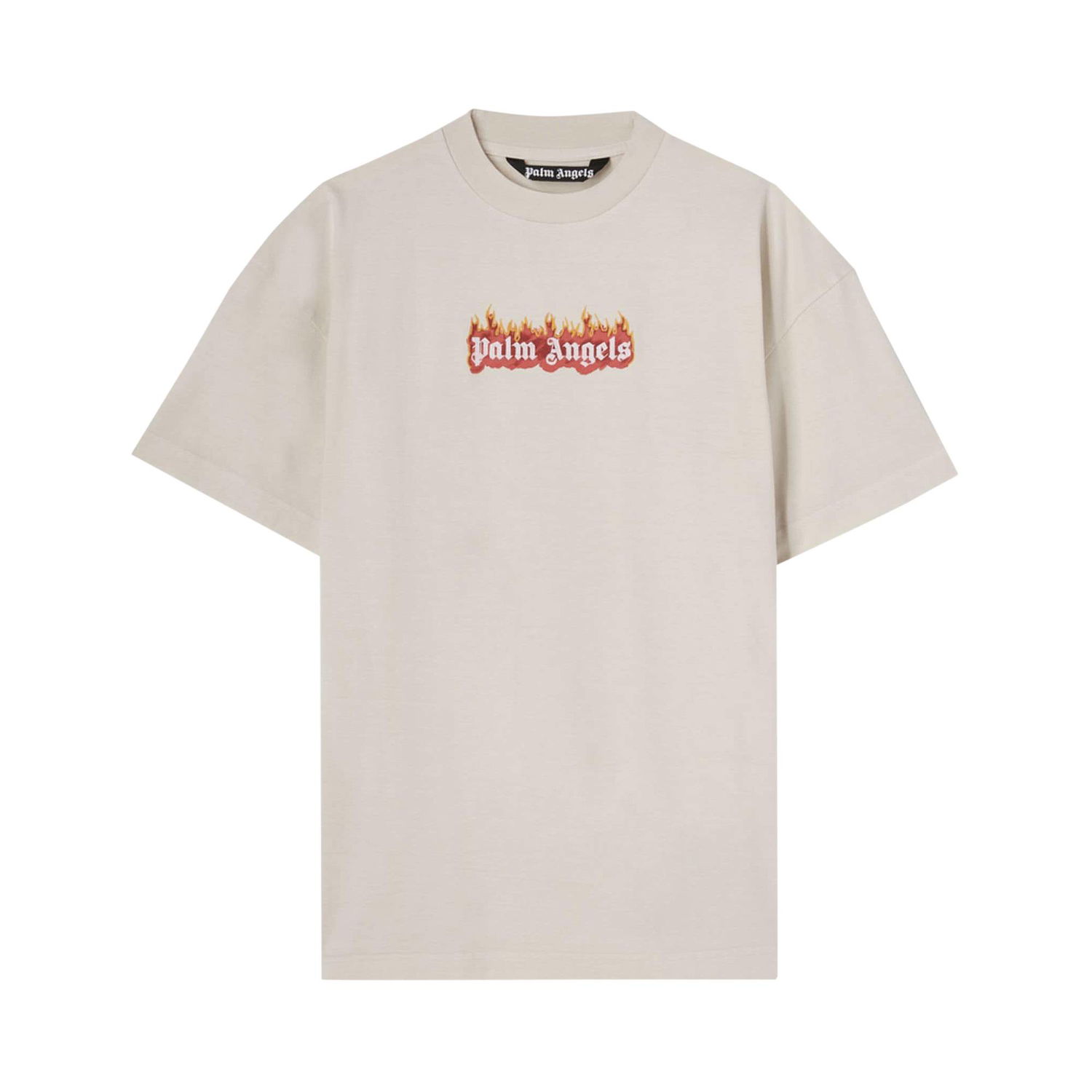 T-shirt Palm Angels Burning Logo Classic Tee Beige | PMAA072F22JER0040310, 1