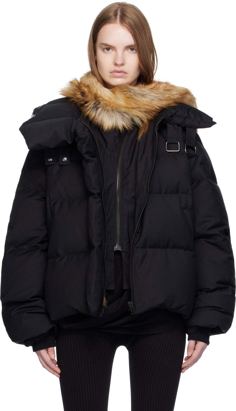 Puffer jakke Ottolinger Ottolinger Deconstructed Double Zip Down Puffer Jacket Sort | 109-702609-01