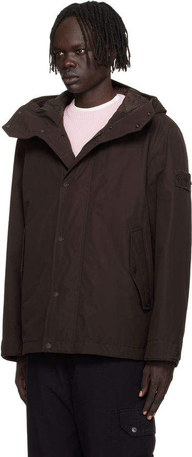 Parka Stone Island Stone Island Weatherproof Cotton Canvas Short Parka Brun | K2S15 4100105 S00F1, 3