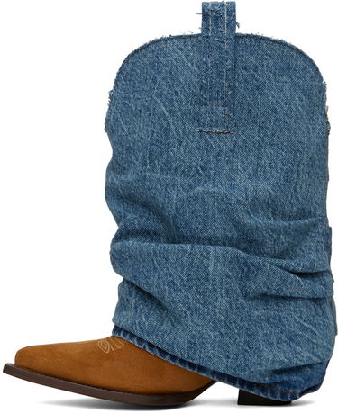 Tøj R13 R13 Low Rider Cowboy Denim Boots Blå | R13S0109-DEN, 2