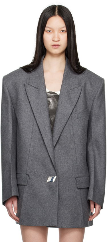Frakker The Attico Attico Peaked Lapel Blazer Grå | 248WCG65 W055, 0