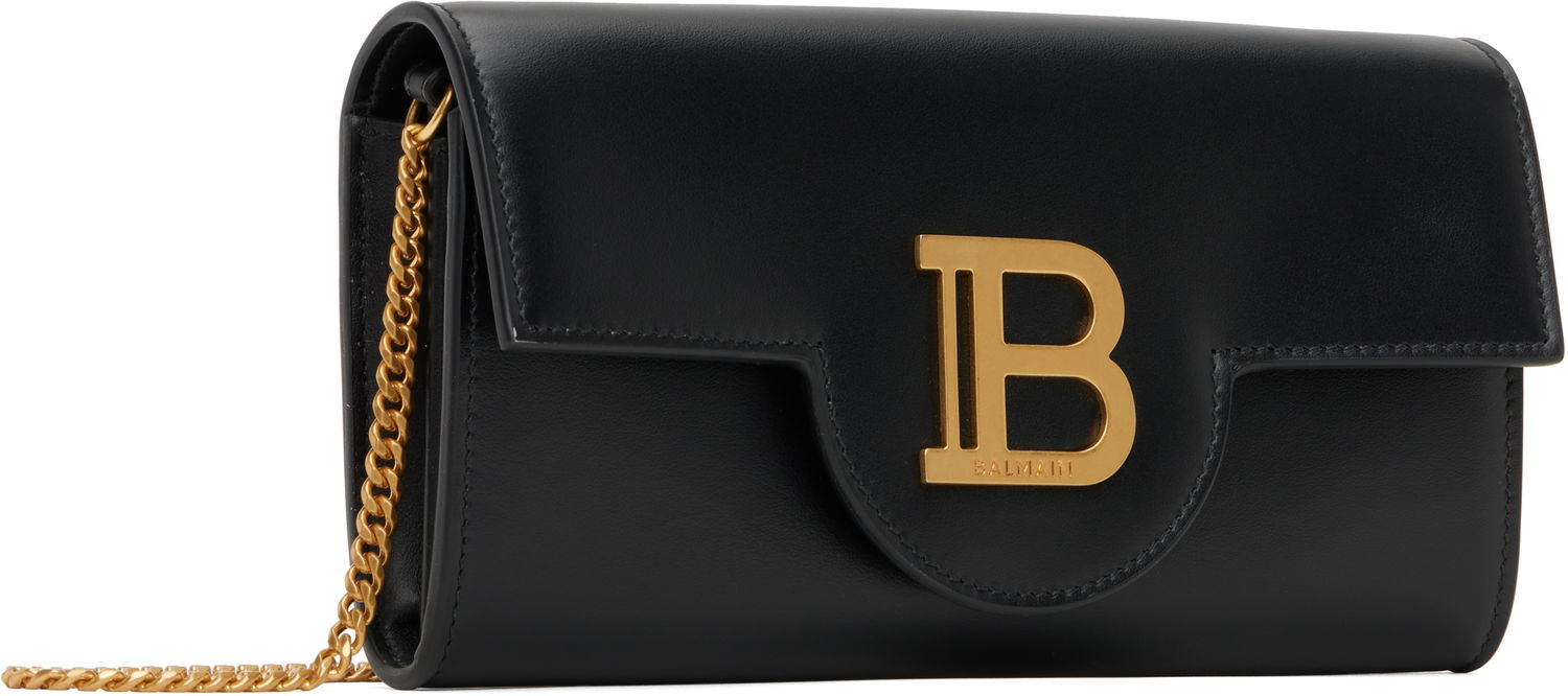Tegnebog Balmain Balmain B-Buzz Leather Wallet on Chain Sort | DN1ON197LAVE, 1