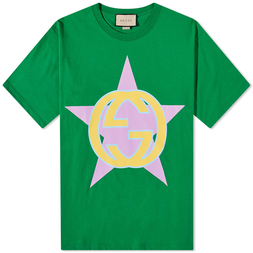 T-shirt Gucci Star Interlock GG Tee Grøn | 616036-XJD7U-3129, 0