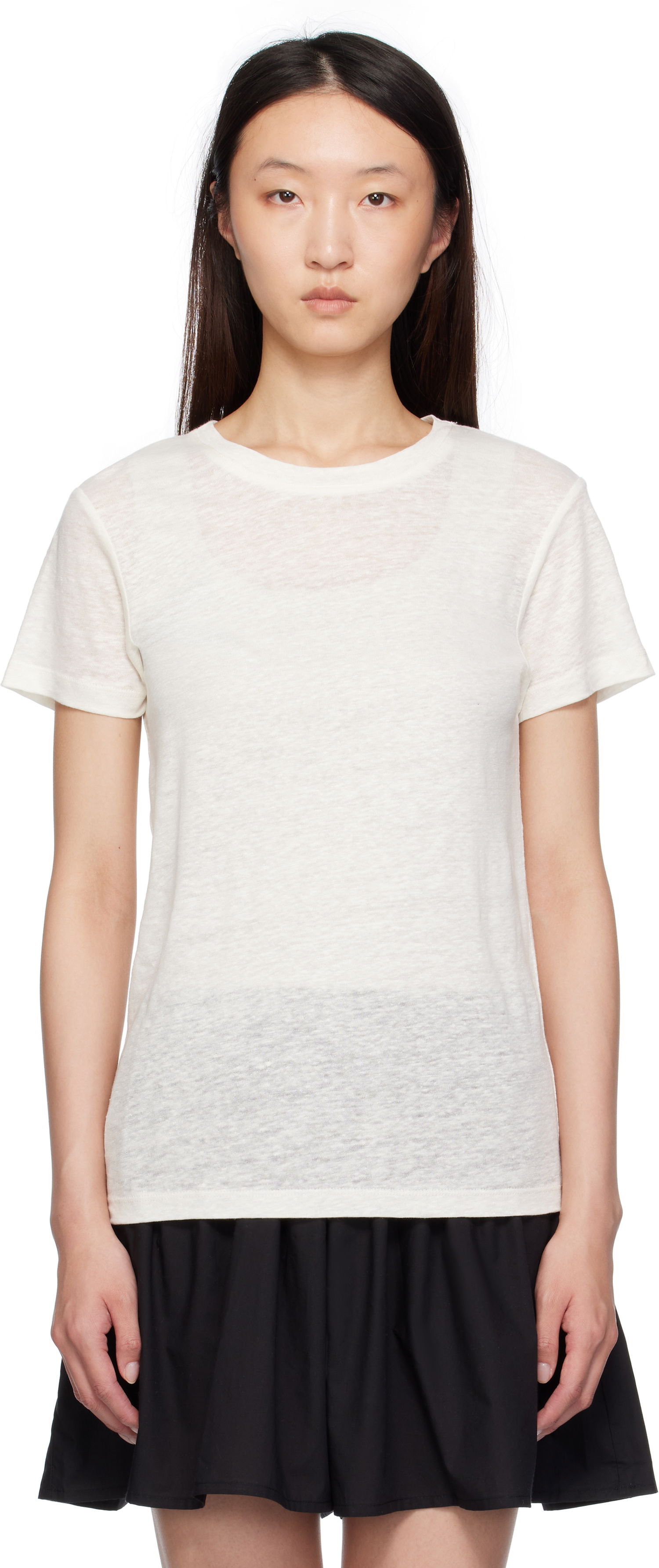 T-shirt Baserange Baserange Sevinc T-Shirt Hvid | TOST-JL-SU25, 0