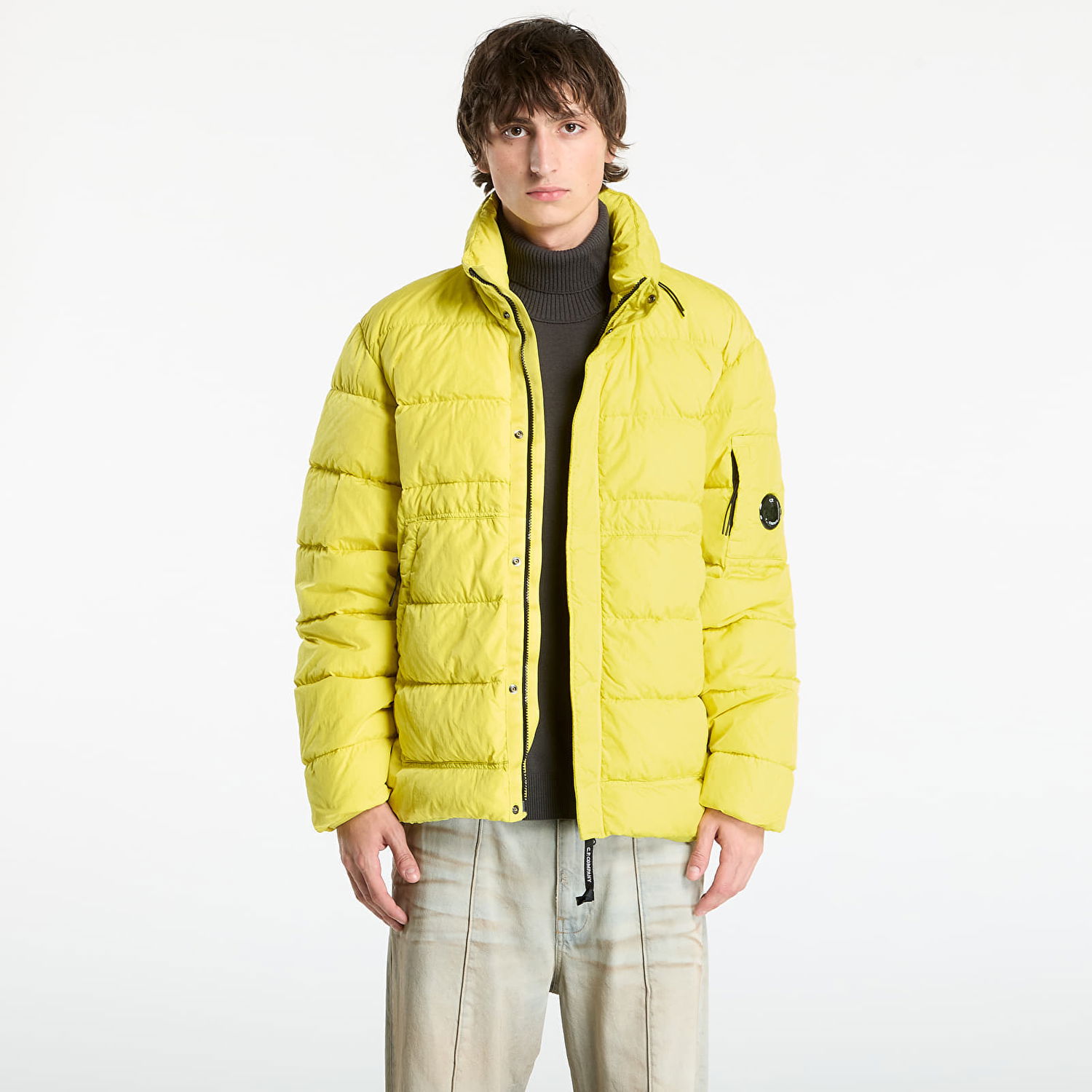 Puffer jakke C.P. Company Chrome-R Down Jacket Green Sheen Yellow Gul | 19CMOW012A005904G-210, 0