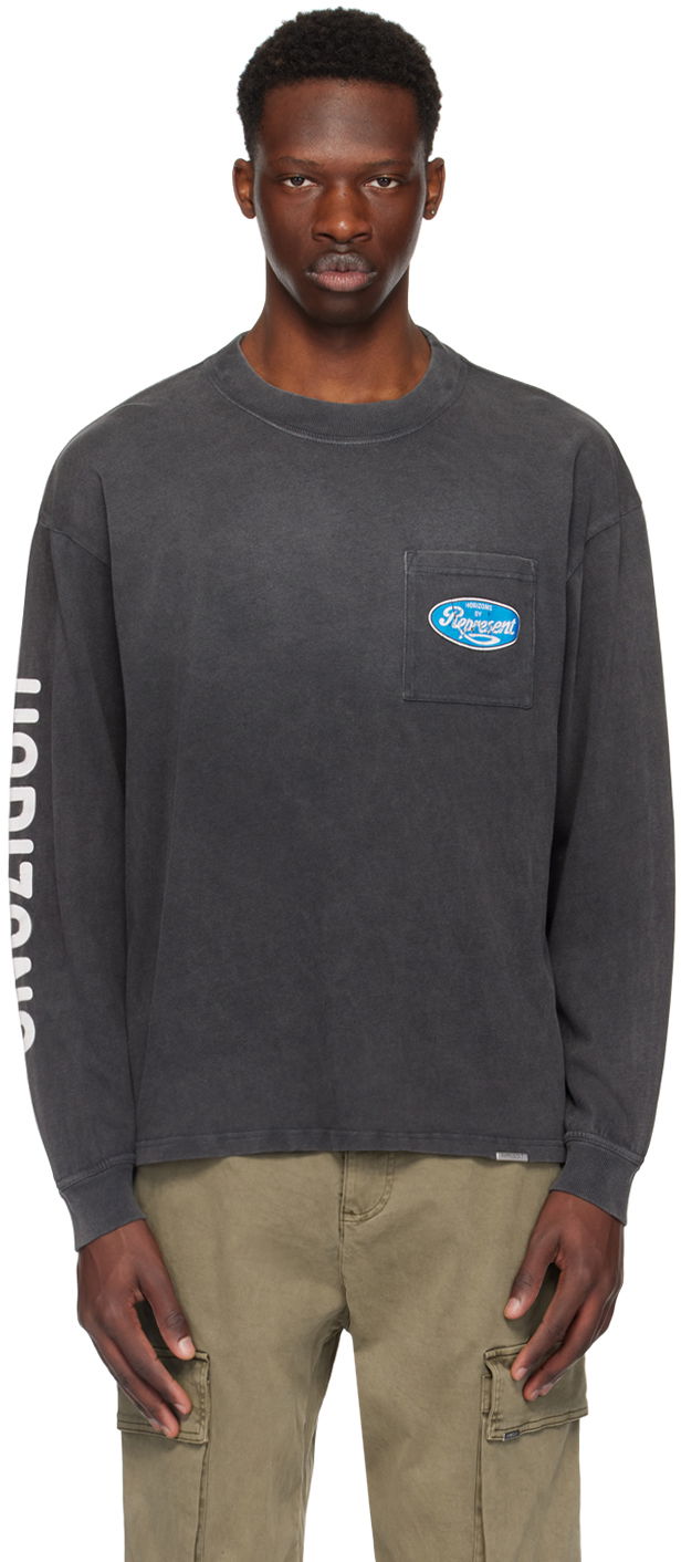T-shirt Represent Clo Represent Black Classic Parts Long Sleeve T-Shirt Sort | MLM401-444, 0