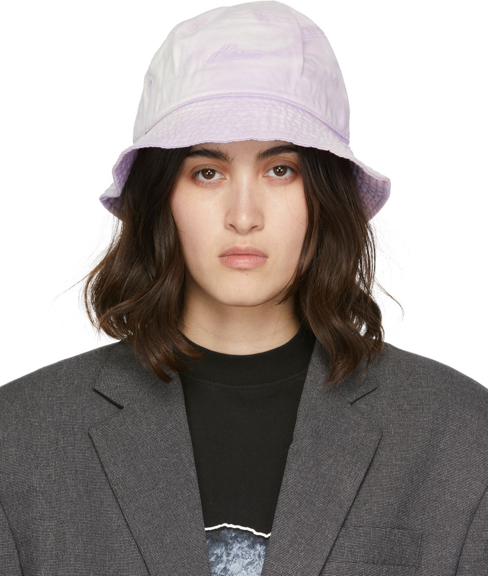 Kasket We11done We11done Iridescent Logo Bucket Hat Lilla | WD-AH8-20-118-U-PP, 0