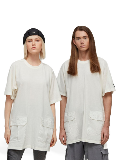 T-shirt Y-3 Crepe Jersey Pocket Tee Hvid | HZ8863