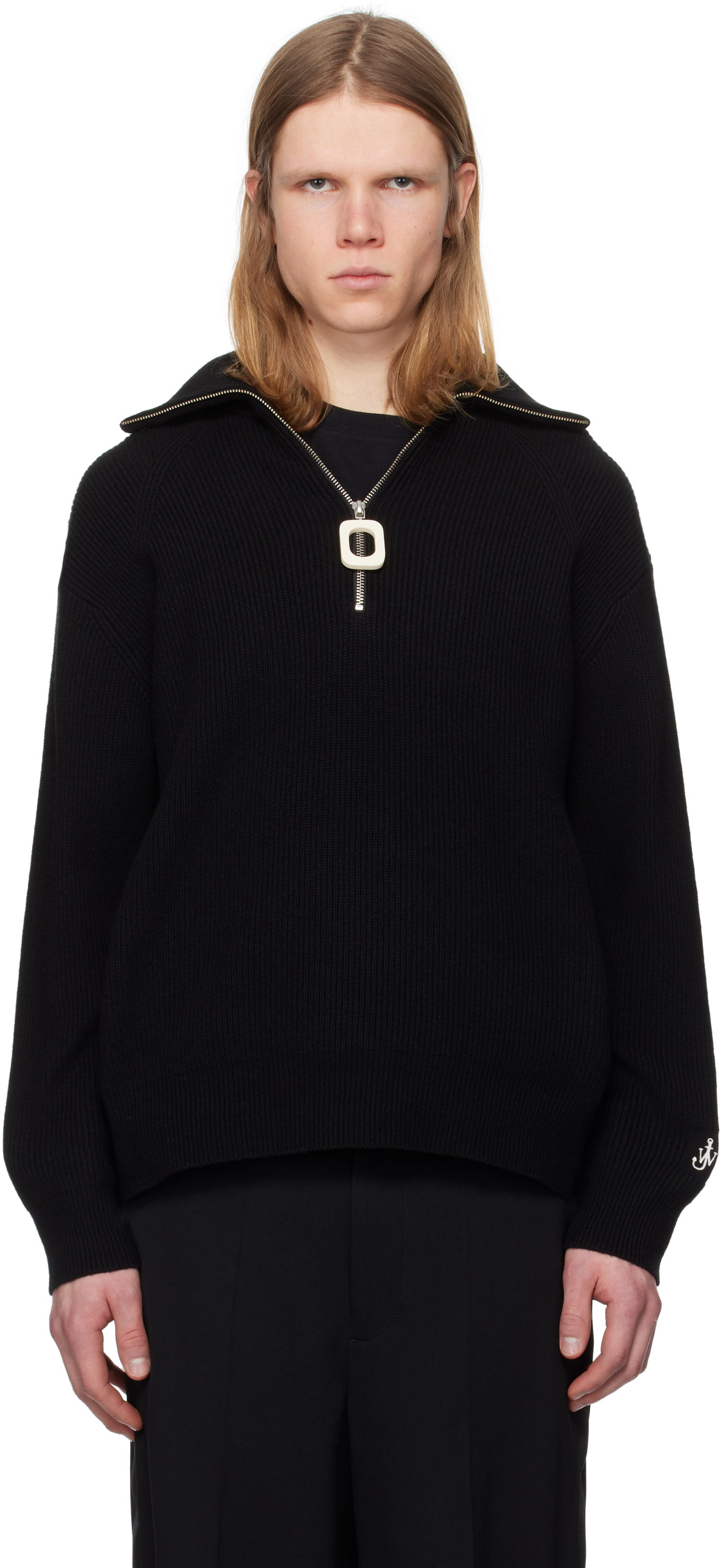 Sweater JW Anderson JW Anderson Half-Zip Knit Sweater Sort | KW1285-YN0372, 0