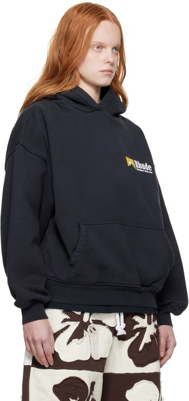 Sweatshirt Rhude Rhude International Racing Logo Hoodie Sort | RHPF25HO07012, 4