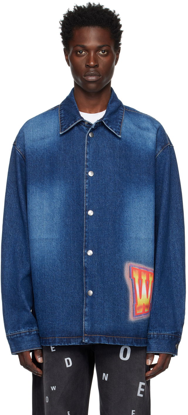 Skjorte We11done Painted Denim Jacket Blå | WD-DJ3-22-312-U-BL