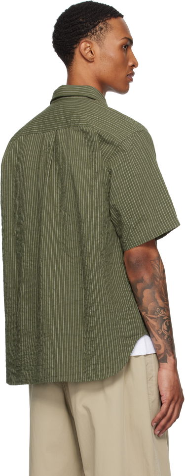 Skjorte NORSE PROJECTS Norse Projects Mo Oversized Stripe Short Sleeve Shirt Grøn | N40-0829, 2