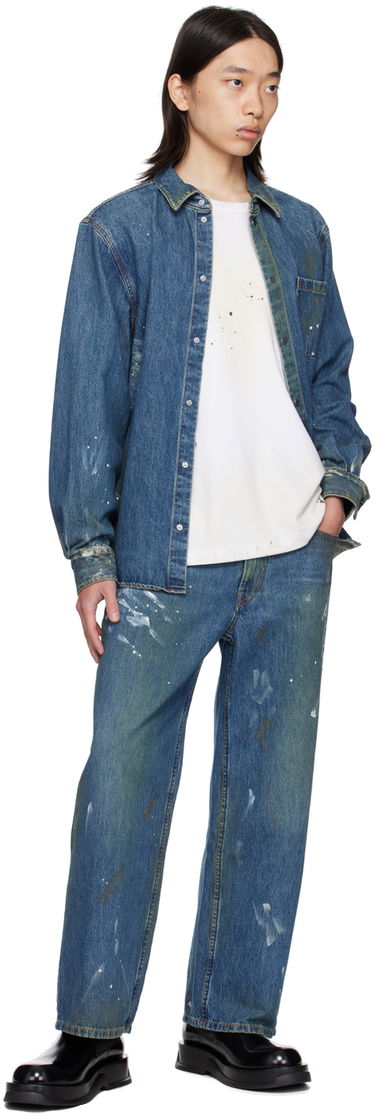 Jeans Helmut Lang Wide Leg Painted Jeans Blå | O05DM204, 3