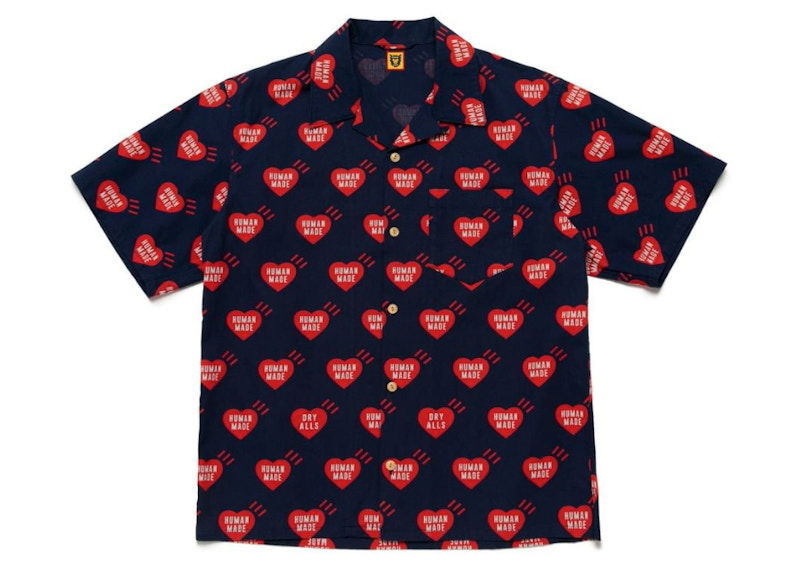 Skjorte Human Made Heart Print Aloha Shirt Blå | HM23SH012, 0