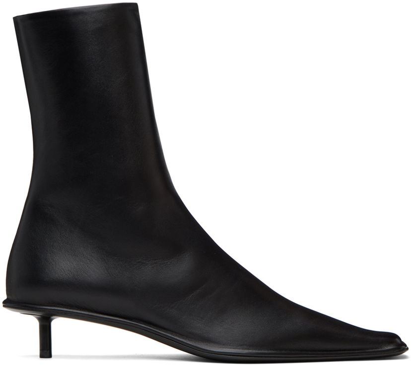 Tøj Jil Sander Jil Sander Square Toe Kitten Heel Boots Sort | J15WU0040_P4835