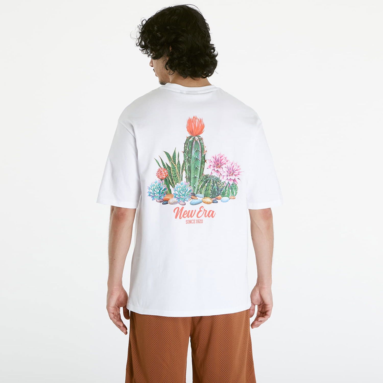 T-shirt New Era Cactus Graphic OS Tee UNISEX White/ Lvr Hvid | 60435398, 1