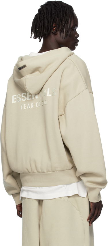 Sweatshirt Fear of God Fear of God ESSENTIALS Fleece Zip-Up Hoodie Beige | 192SP254786F, 2