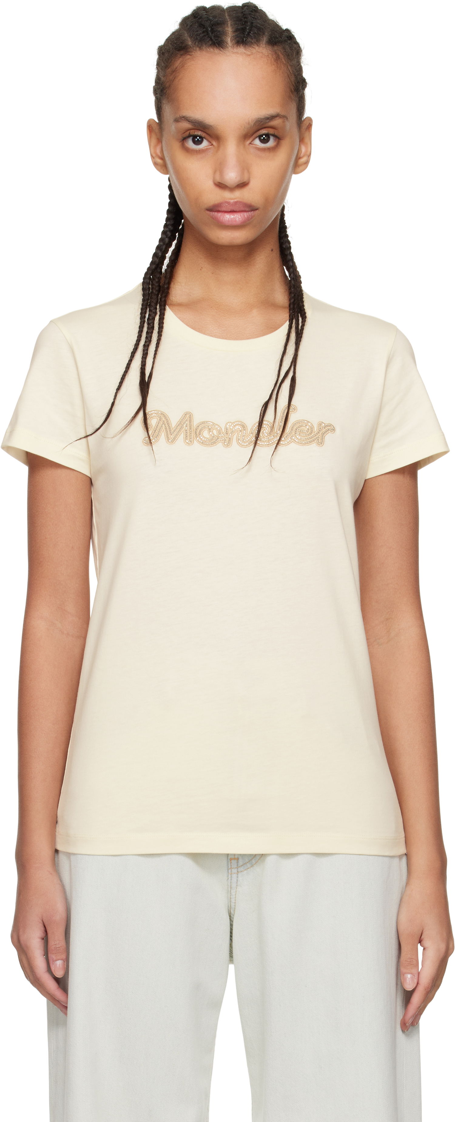 T-shirt Moncler Moncler Logo S/S T-Shirt Beige | K10938C0000989AUO, 0