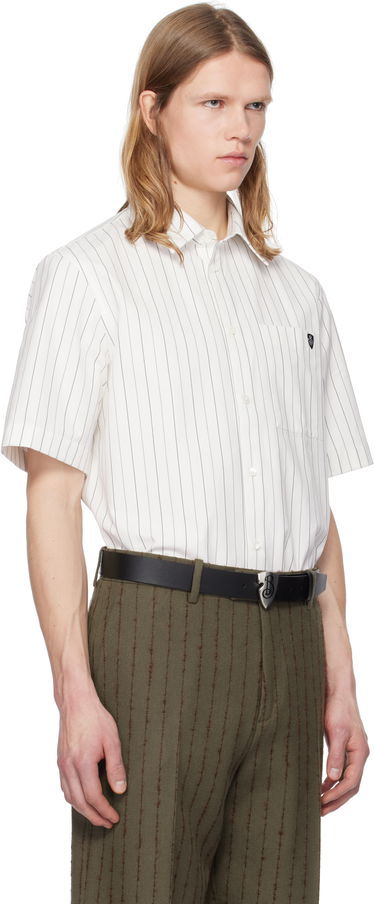 Skjorte Burberry Burberry Pinstripe Short Sleeve Shirt Hvid | 8102569, 1