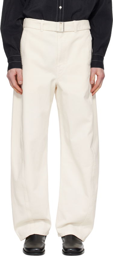 Bukser LEMAIRE Lemaire Twisted Belted Trousers Hvid | PA326 LD1034, 0