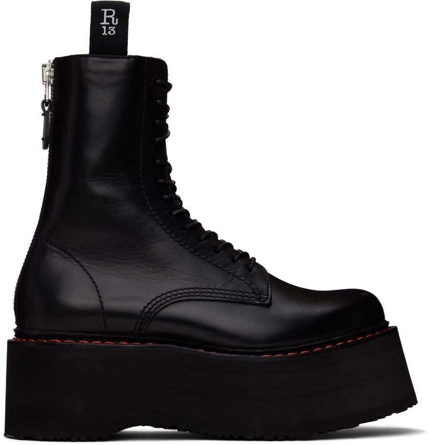 Tøj R13 R13 Double Stack Platform Boots Sort | R13WS026-S001A, 0