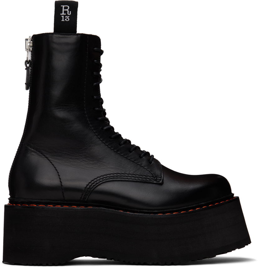 Tøj R13 R13 Double Stack Platform Boots Sort | R13WS026-S001A