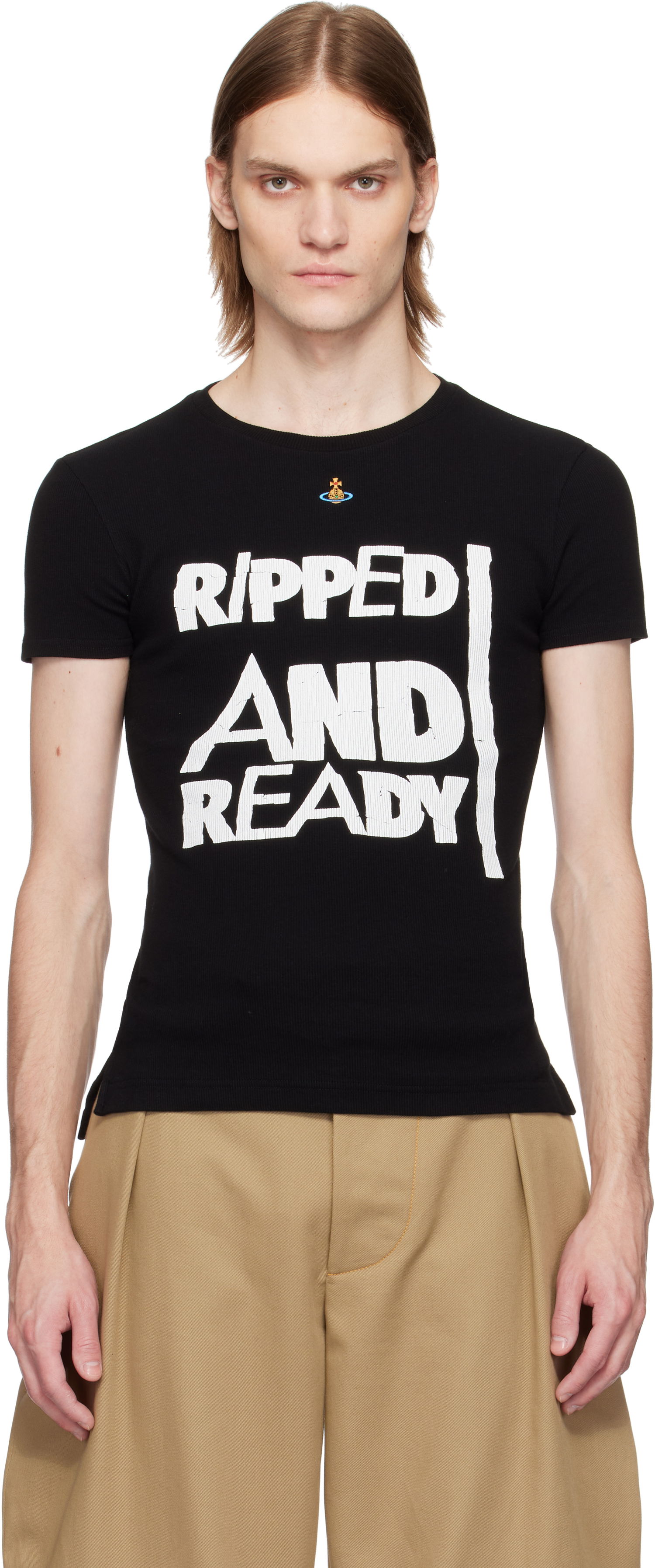 T-shirt Vivienne Westwood Vivienne Westwood 'Ripped & Ready' T-Shirt Sort | 3G01003I-J009C-, 0