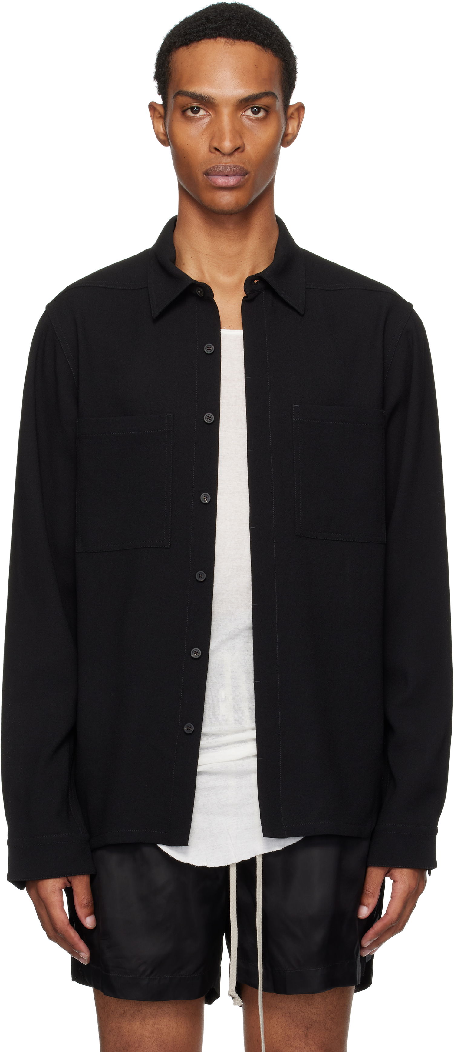 Skjorte Rick Owens Rick Owens Concordians Work Shirt Sort | RU02E1292 WA, 0