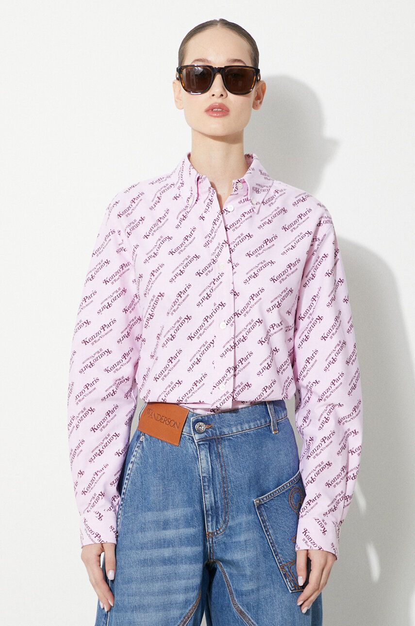 Skjorte KENZO Kenzo Printed Slim Fit Shirt Lyserød | FE52CH0879D2.30, 0