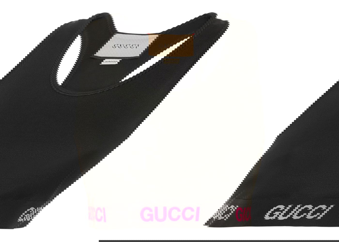 Crop top Gucci Logo Jacquard Crop Top Black Pink Sort | 693086 XJDS5 1037, 0