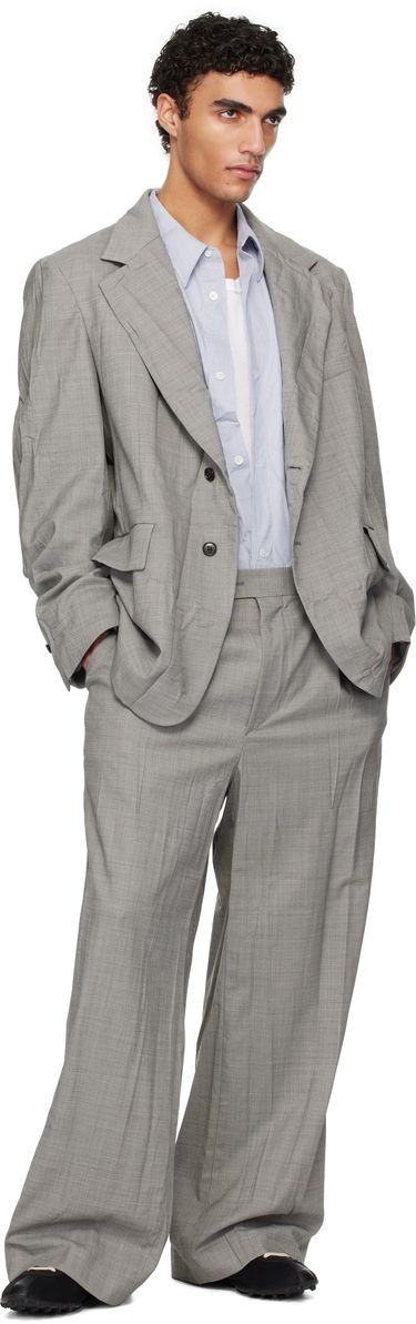 Bukser HED MAYNER Hed Mayner Crinkled Trousers Grå | HMMA30031A-HA150, 3