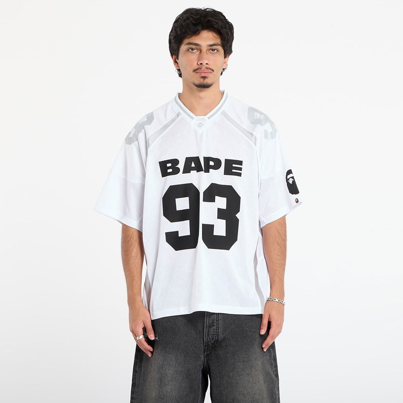 Jersey BAPE Line Camo Jacquard Relaxed Fit Football Jersey Hvid | 001CSL801312MWHT