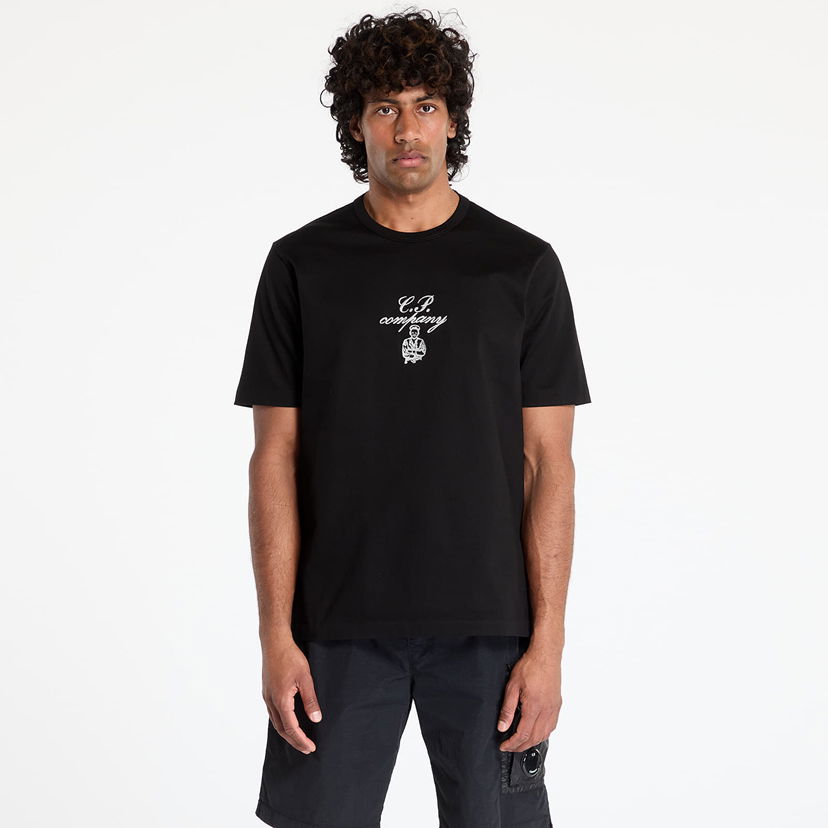 T-shirt C.P. Company C.P. Company 30/2 Mercerized Jersey Twisted Embroidery T-Shirt Sort | 18CMTS109A110301W-999