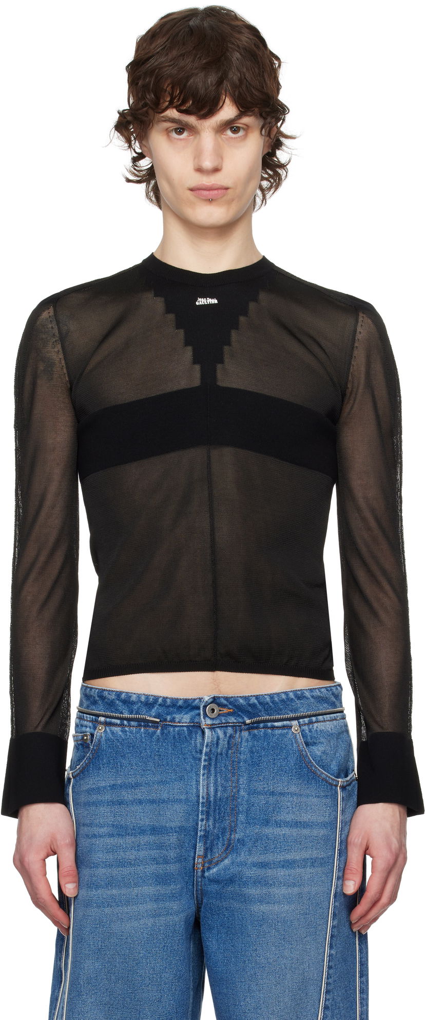 Sweater Jean Paul Gaultier Jean Paul Gaultier Logo Knit Sweater Sort | 25/33-F-PL068-M083-00