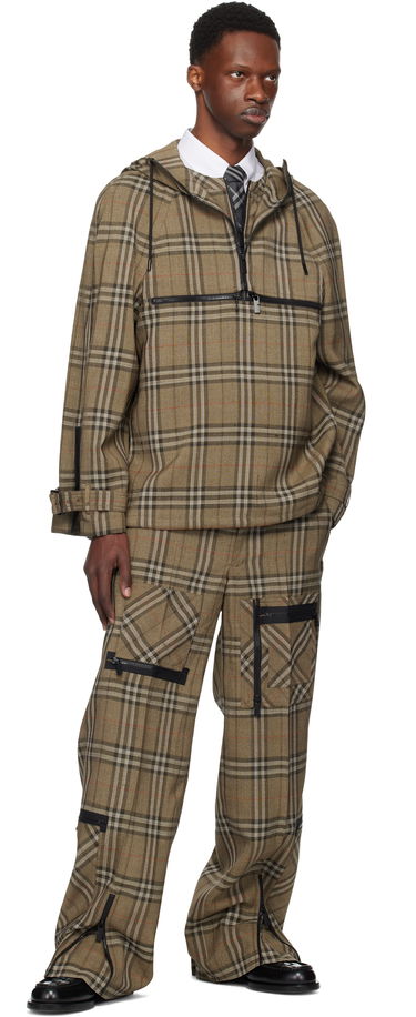 Jakke Burberry Burberry Check Silk Blend Hooded Jacket Brun | 8108324, 3