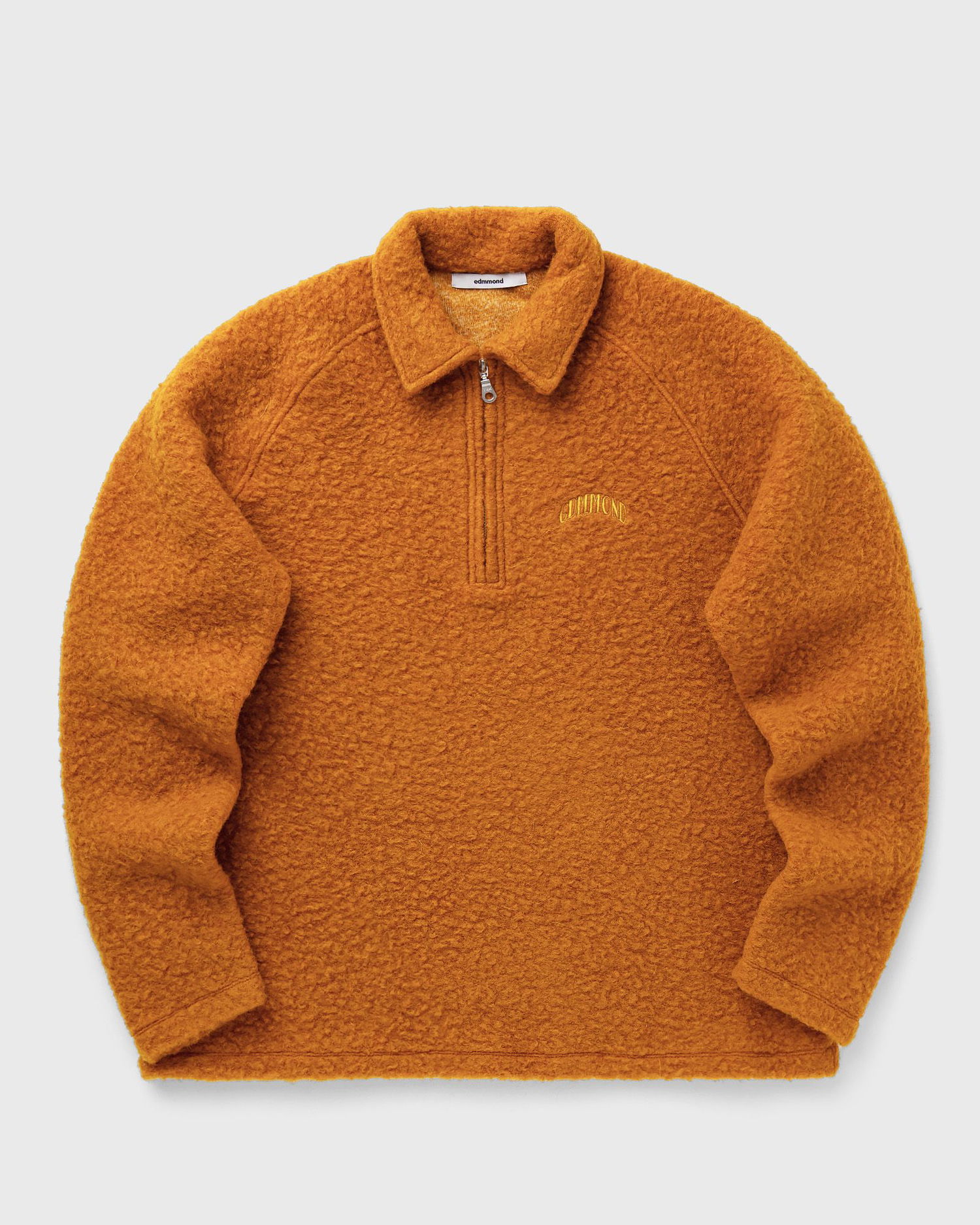 Sweater Edmmond Studios SNOW Fuzzy Long-Sleeve Half-Zip Polo Orange | 325-40-18730, 1