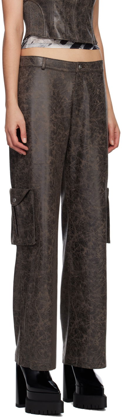 Cargo bukser Miaou Miaou Elias Faux-Leather Cargo Pants Brun | 1034DVSVAR, 1
